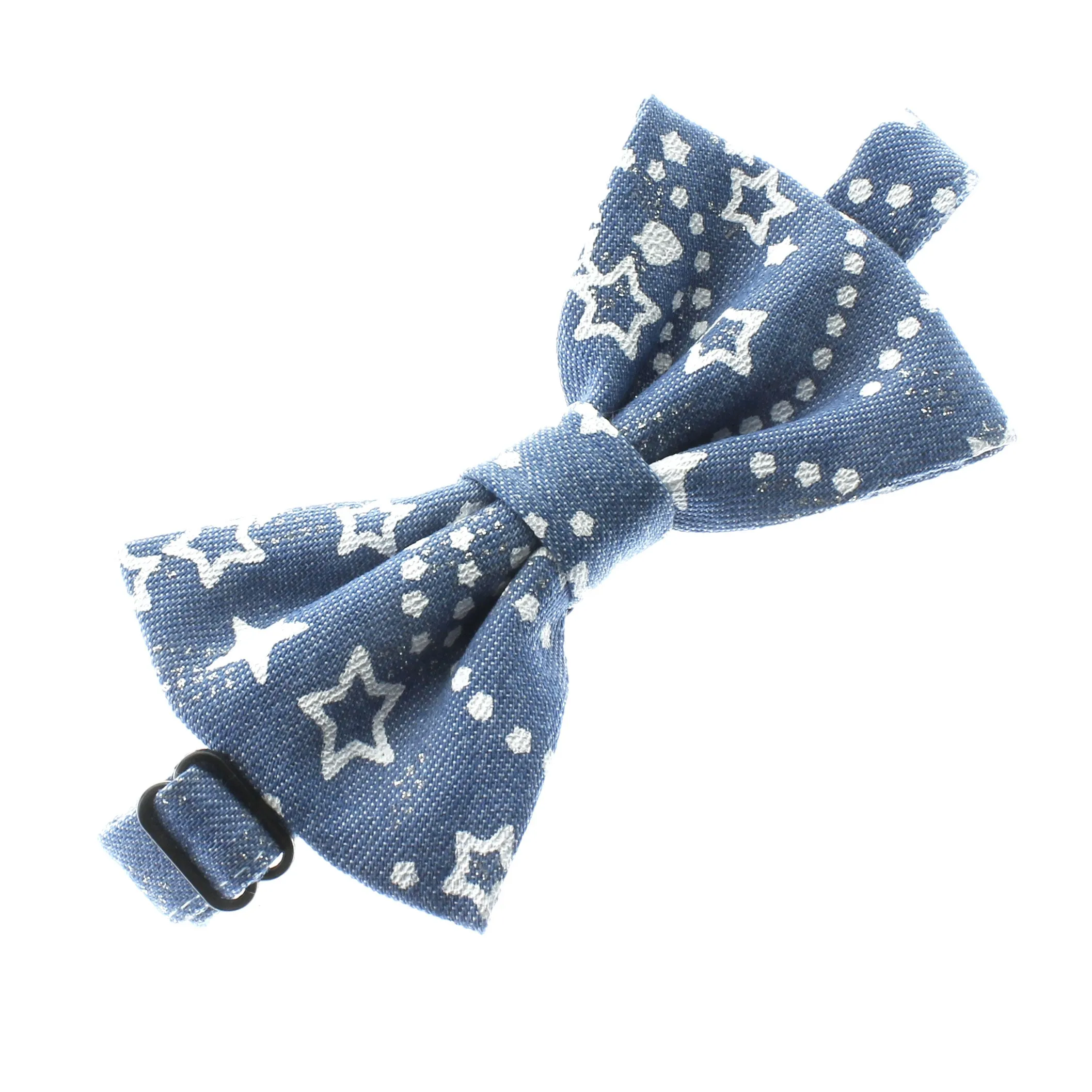 Child Printed Denim Adjustable Pre-Tied Bow Tie