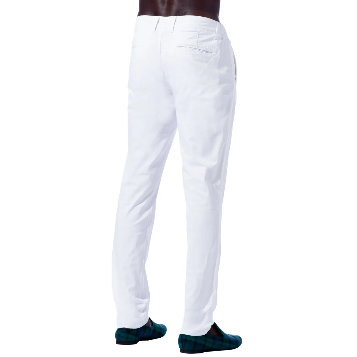 Chino Pants w/ Drawstring Waist - White