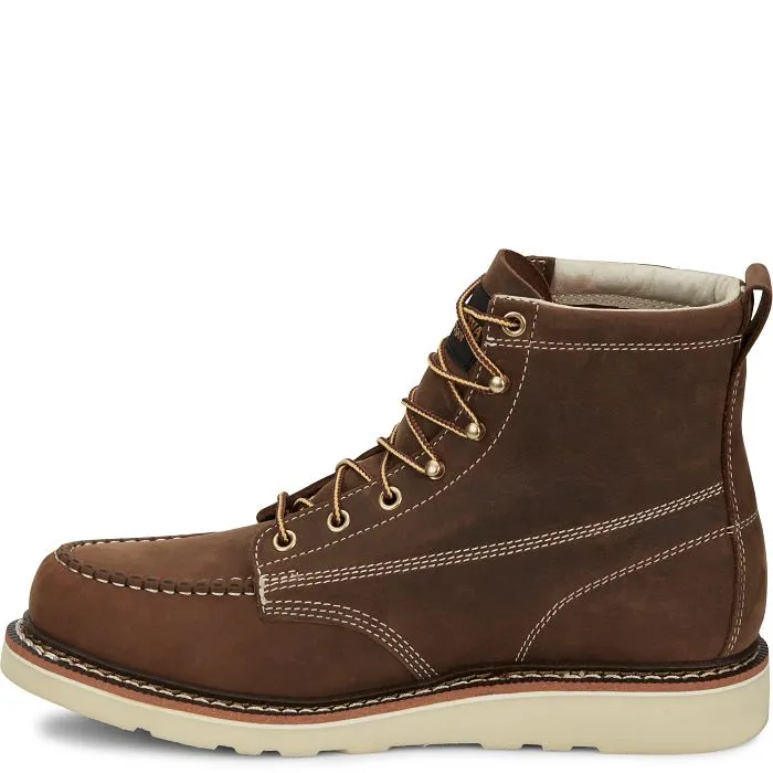 Chippewa Men's Edge Walker 6" Moc Toe Lace Up Work Boot -Brown- ED5322