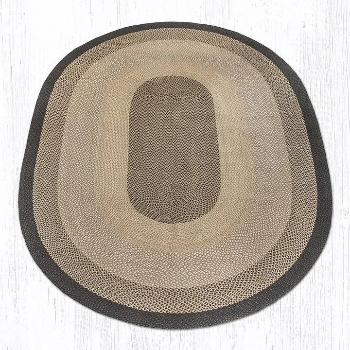 Chocolate/Natural Braided Jute Rugs C-017