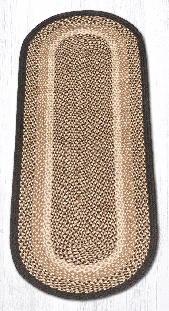 Chocolate/Natural Braided Jute Rugs C-017