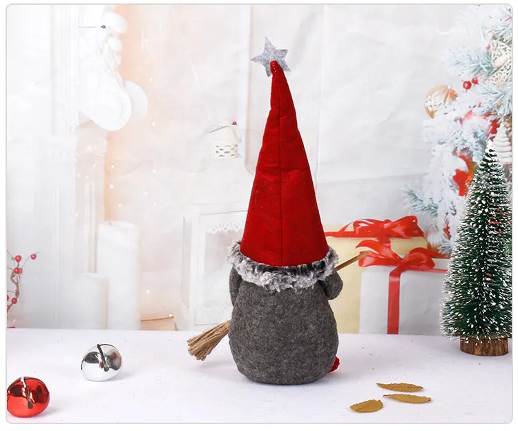 Christmas Faceless Doll Standing Dwarf Santa Doll Red Hat Rudolf Christmas Decorations