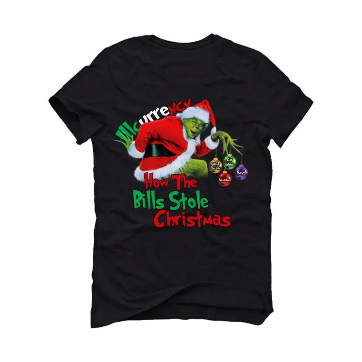 CHRISTMAS UGLY SWEATERS Black T-Shirt (How the bills stole christmas)