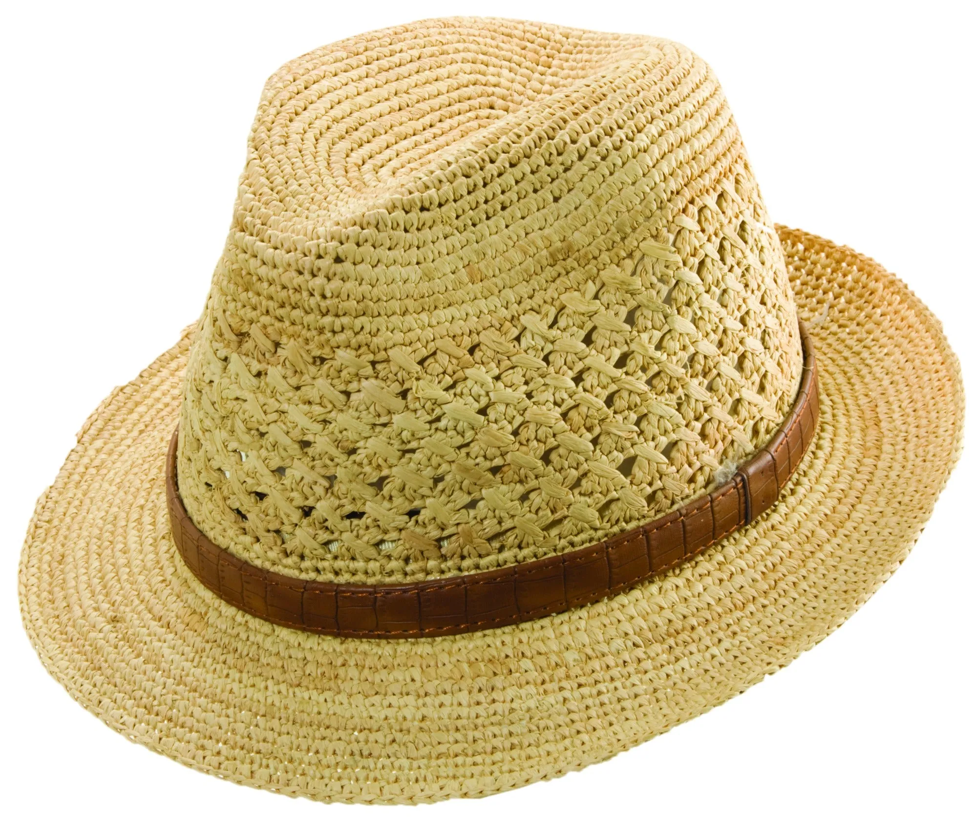 Christys' of London Crocheted Raffia Fedora Hat