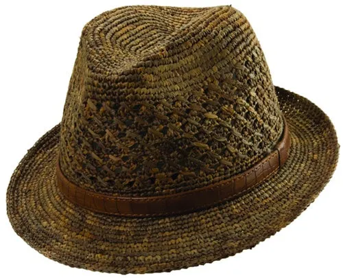 Christys' of London Crocheted Raffia Fedora Hat