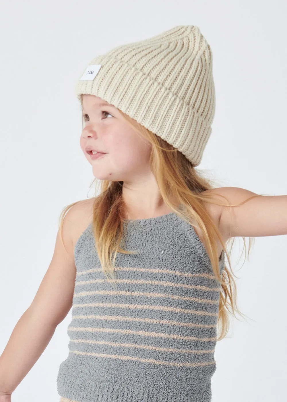 CHUNKY KNIT BEANIE - SAND