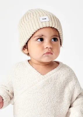 CHUNKY KNIT BEANIE - SAND