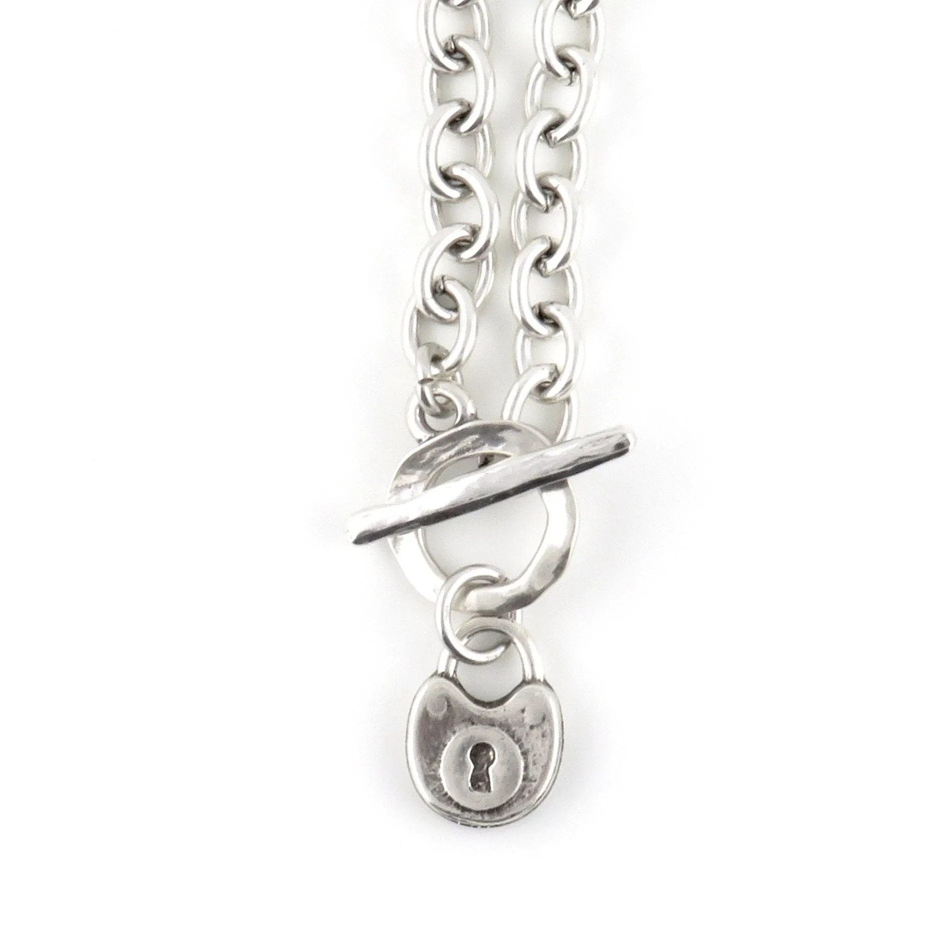 Chunky Silver Padlock Necklace