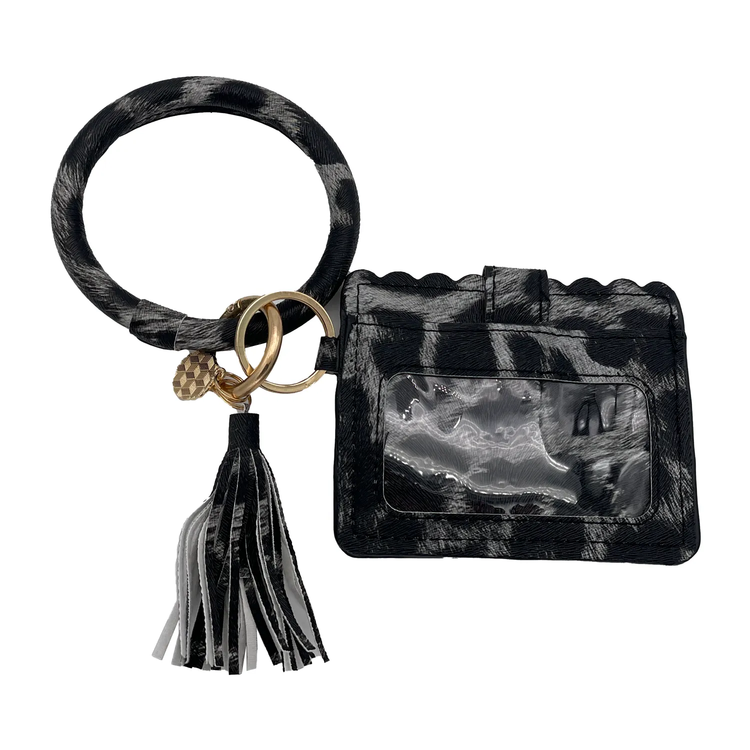 CL-7848 WRISTLET ID WALLET LEOPARD BLACK