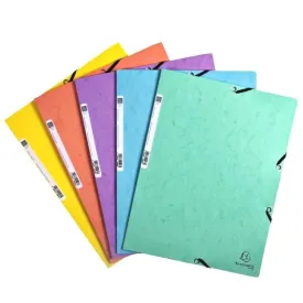 Clairefontaine Exacompta A4 Folder w/ Elastic Closure, Aquarel Colours 5pk