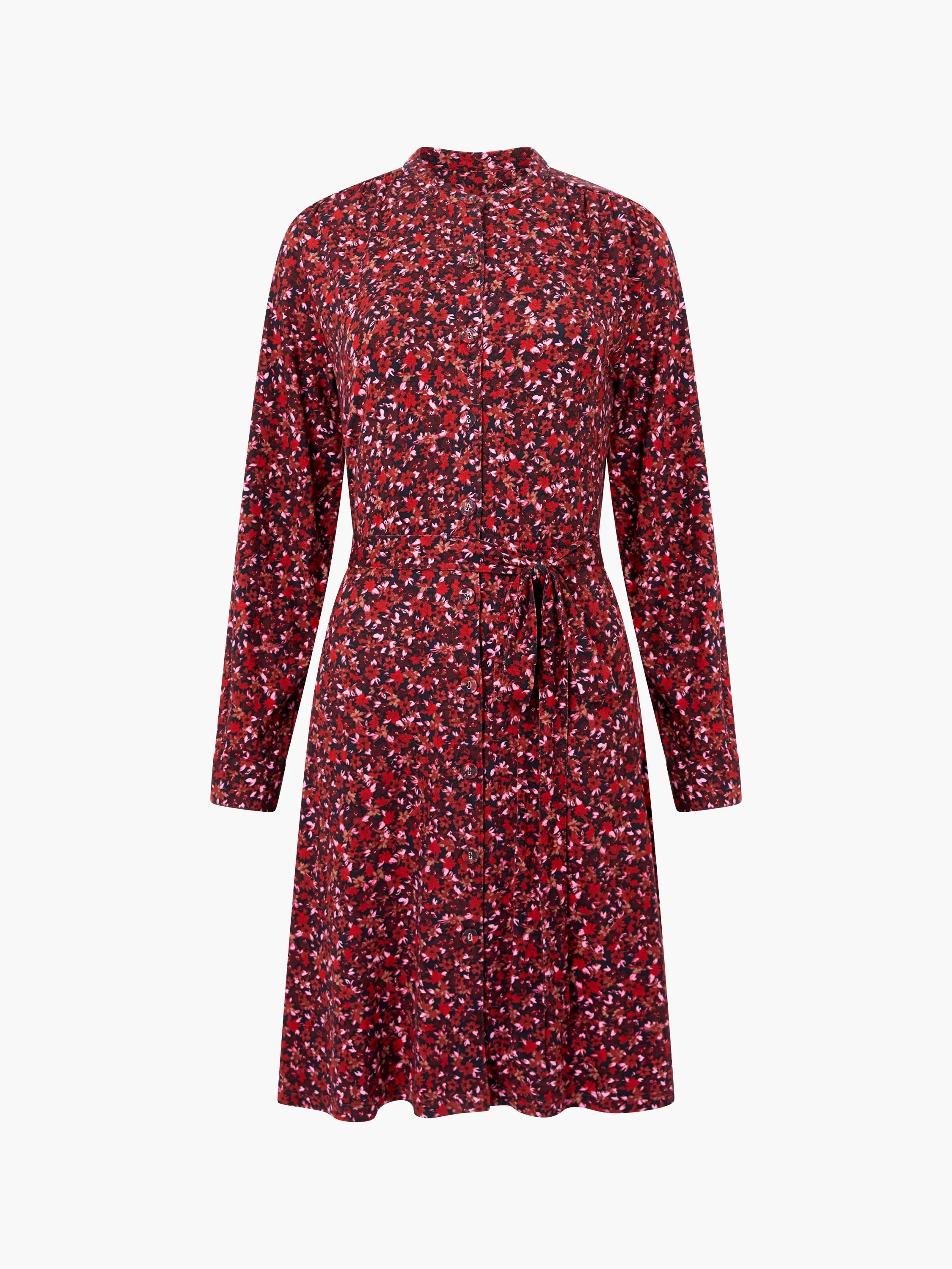 Clara Henley Jersey Floral Shirt Dress