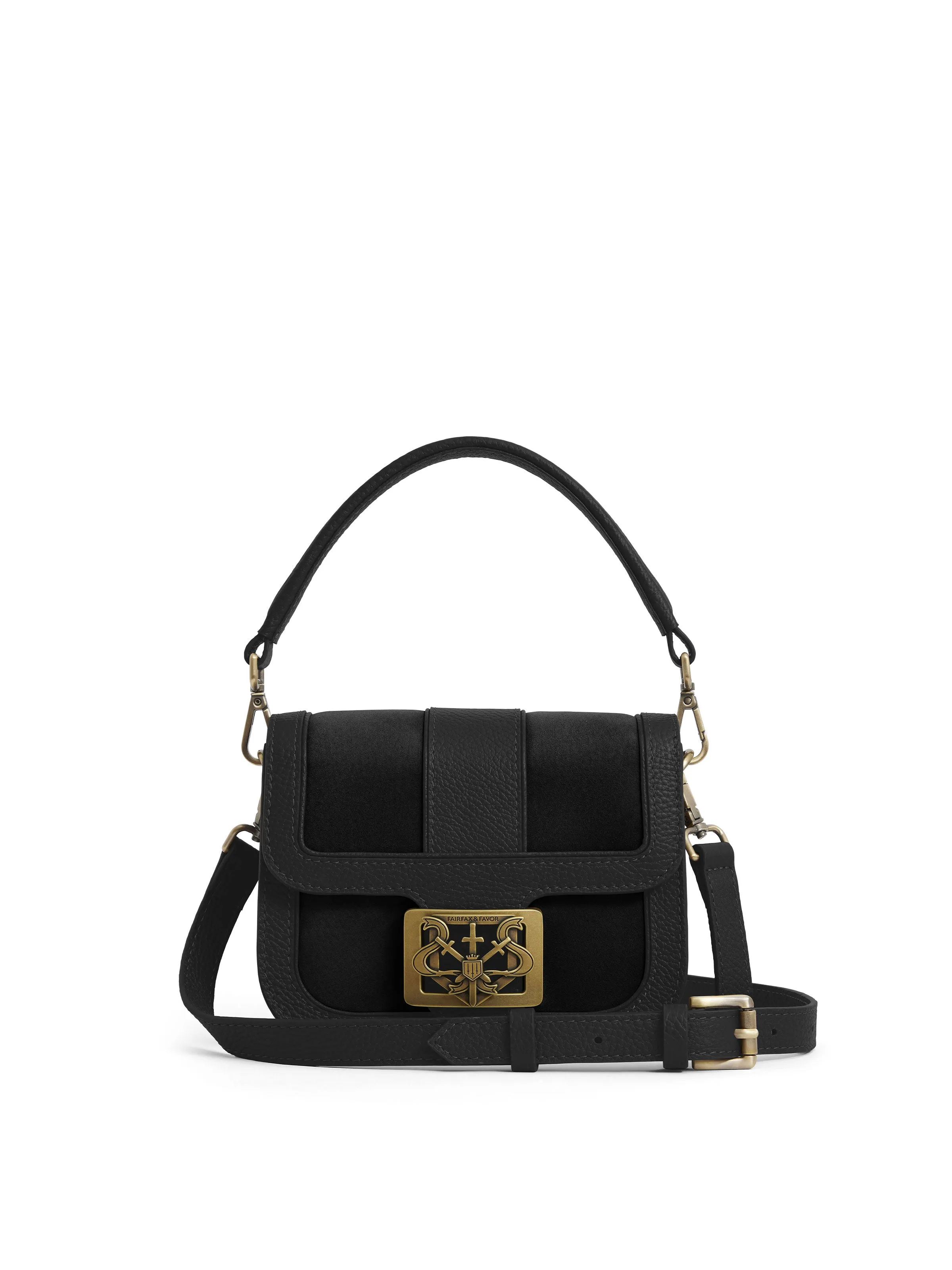 Clarence Handbag - Black Suede