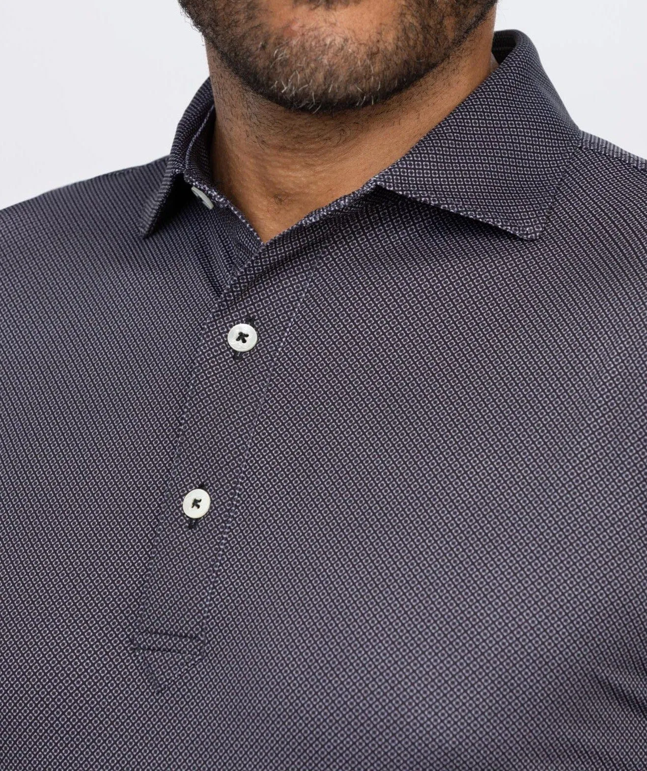 Clarence Mini Diamond Jacquard Performance Polo