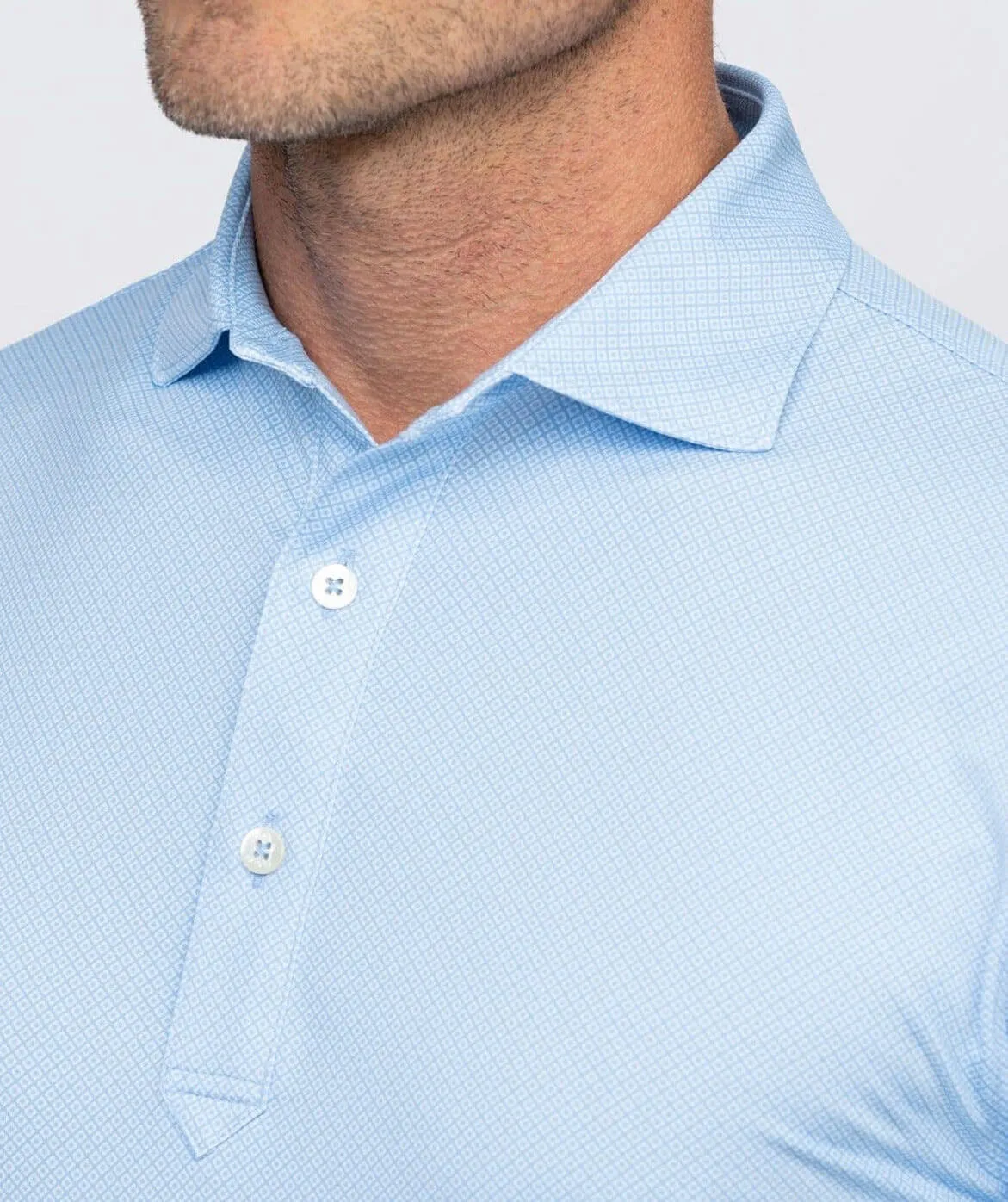 Clarence Mini Diamond Jacquard Performance Polo