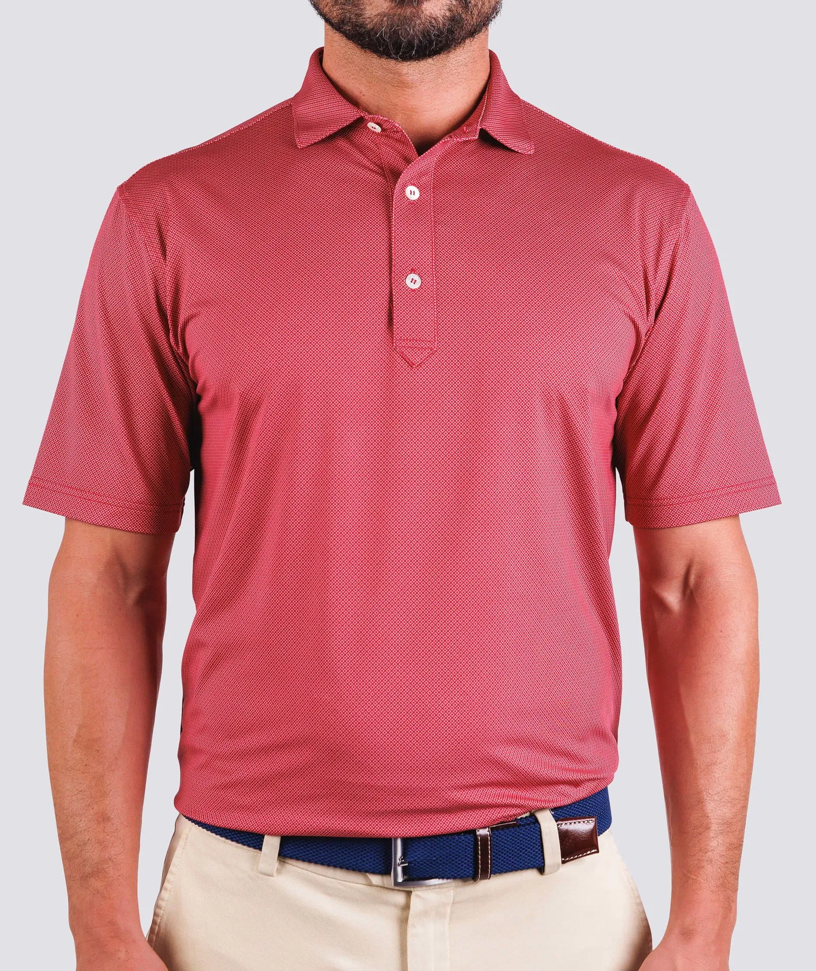 Clarence Mini Diamond Jacquard Performance Polo