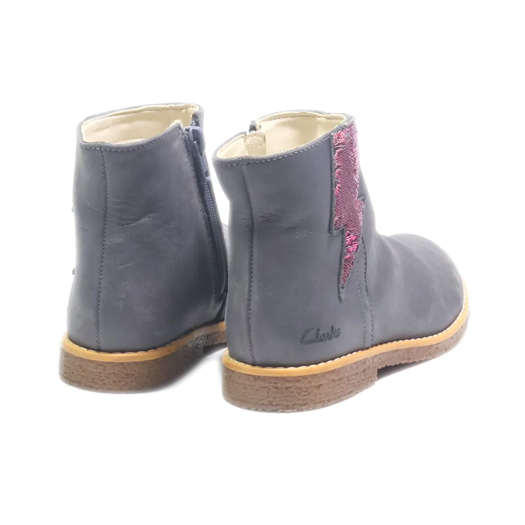 Clarks Ankle Boots Leather Grey Colour For Kids