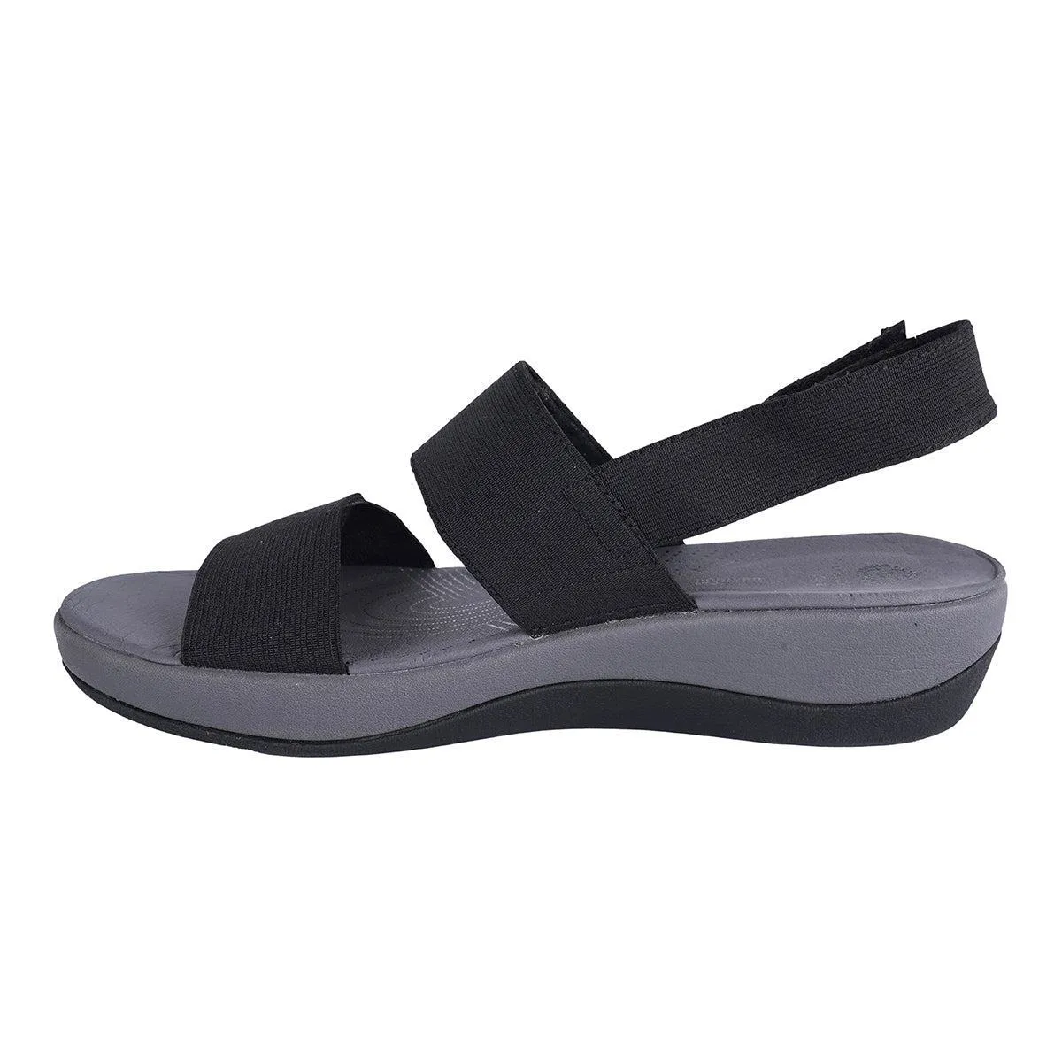 Clarks Cloudsteppers Arla Jacoby Flat Sandals Fabric Black Colour For Women