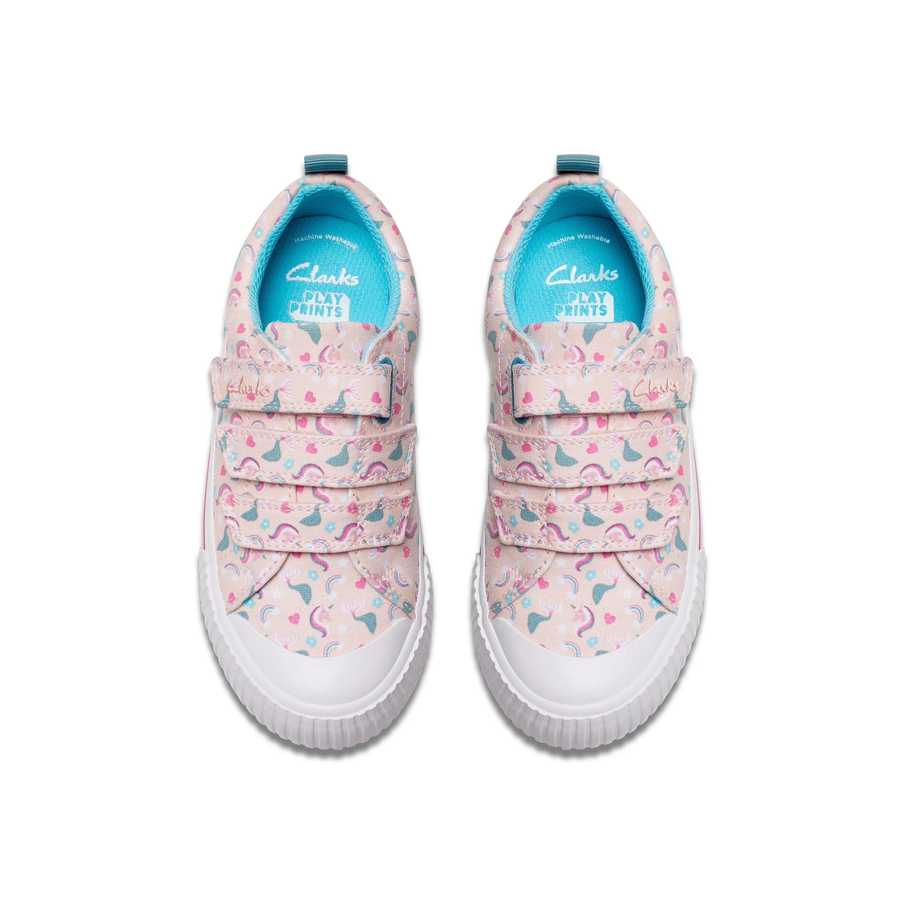 Clarks Foxing Myth K Girls Pink Multi Canvas Shoe