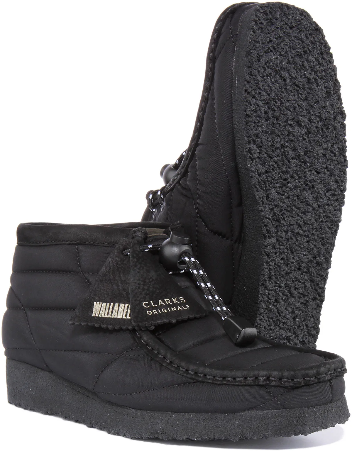 Clarks Originals Wallabee Boot In Black For Women