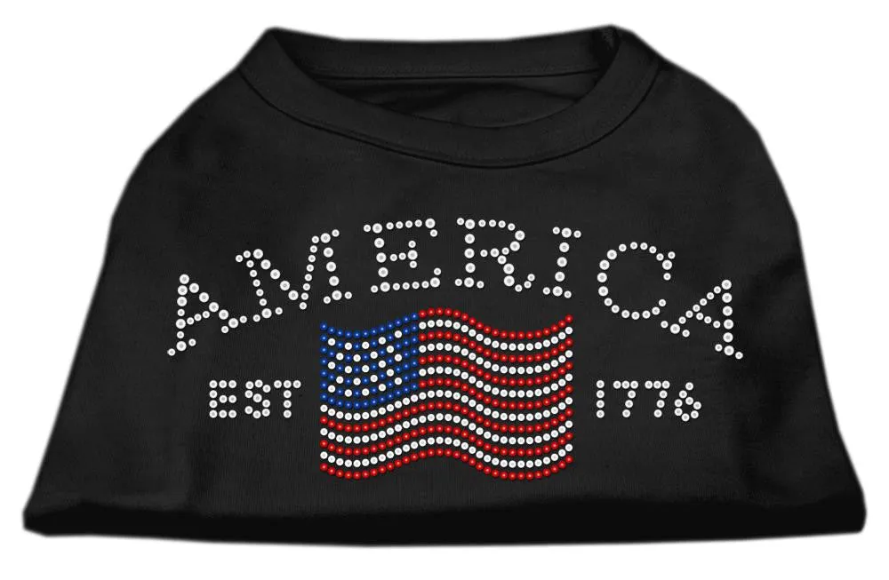 Classic American Rhinestone Shirts Black XS (8)