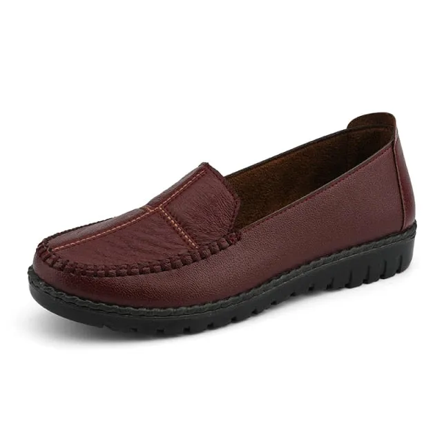 Classic & Casual Faux Leather Slip On Loafer Shoes