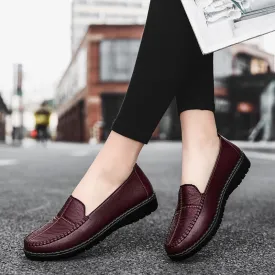 Classic & Casual Faux Leather Slip On Loafer Shoes