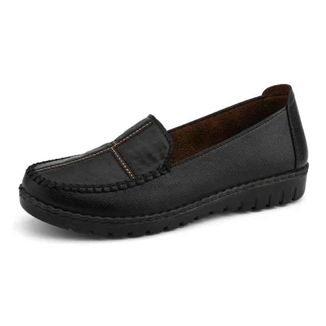 Classic & Casual Faux Leather Slip On Loafer Shoes