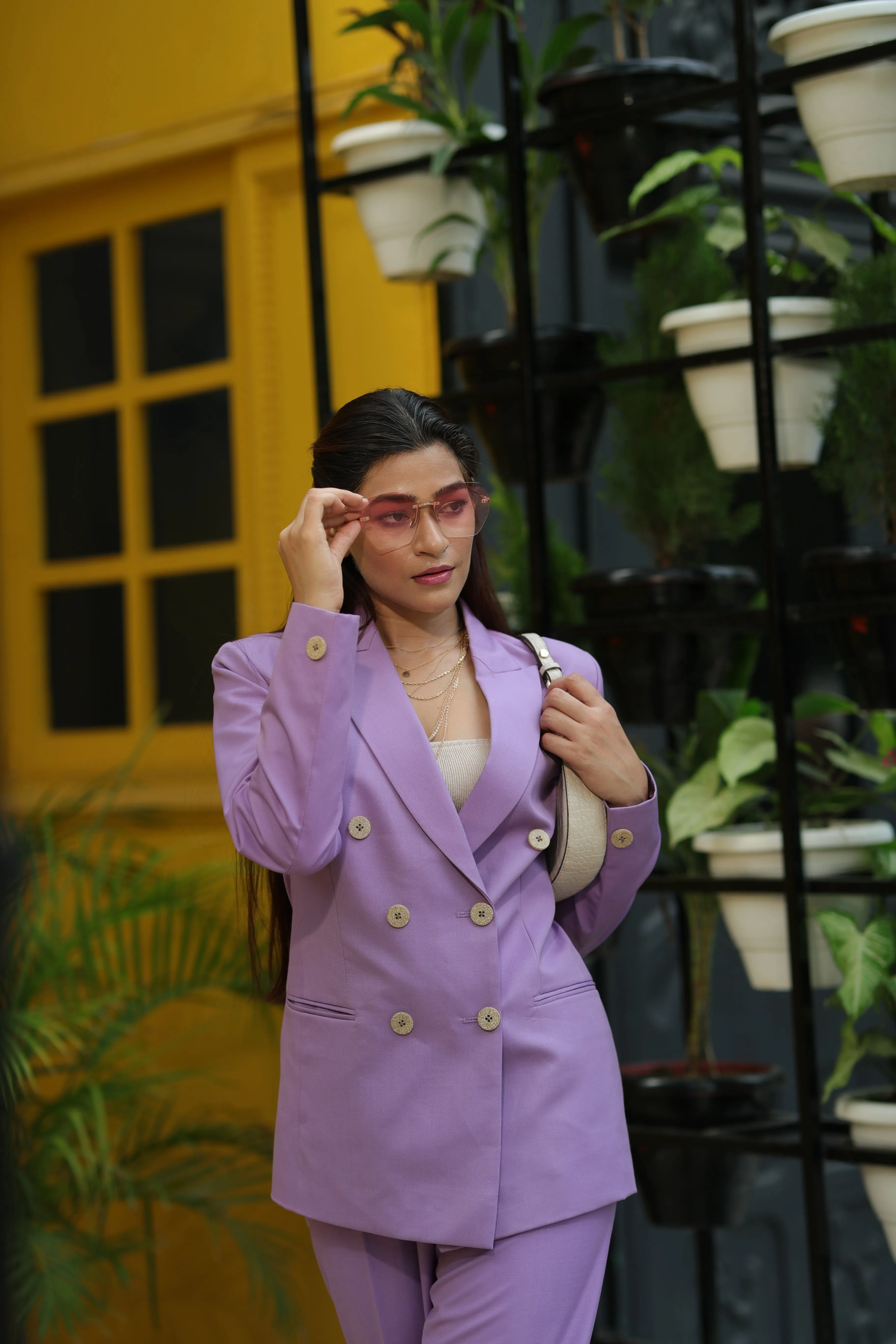 Classic Lilac Office Blazer For Women