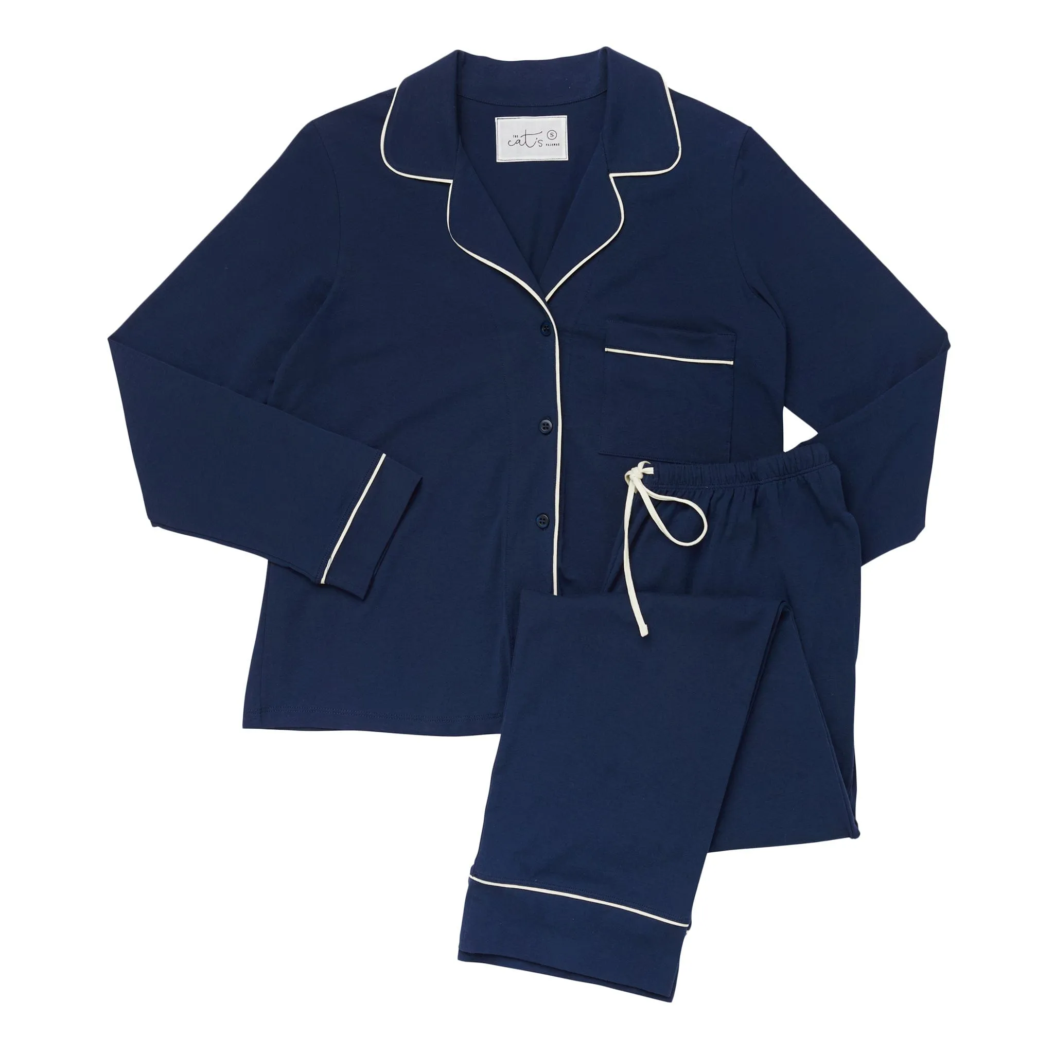 Classic Pima Knit Pajama - Marine Blue