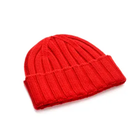 Classic Red Cashmere Knitted Cap