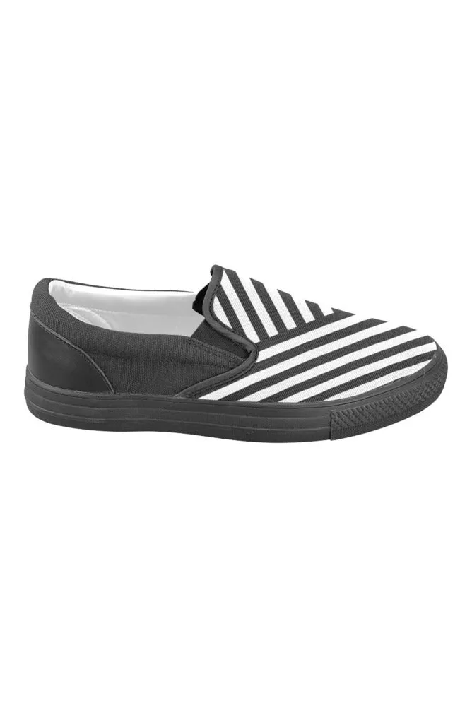 Classic Stripes Men's Unusual Slip-on Canvas Shoes (Model 019)