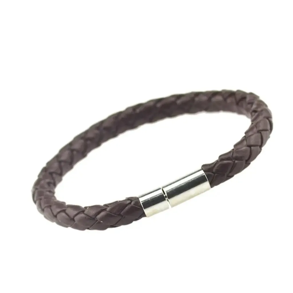 Classic Style Leather Bracelets 22cm Simple Braided Brown Bracelets & bangle for Women Men Jewelry Fashion Accessory