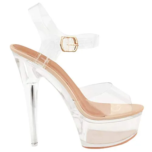 Classy Clear High Heel Stiletto Perspex Pumps Court Shoes