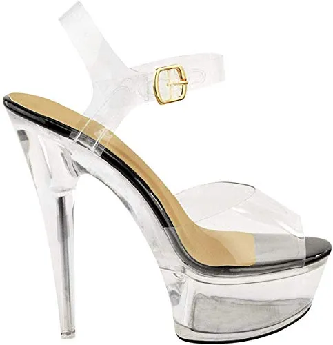 Classy Clear High Heel Stiletto Perspex Pumps Court Shoes