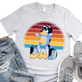 Classy Dad - Blue Dog - Father's Day Graphic T-Shirt -  T-shirt T-Shirt For Dad