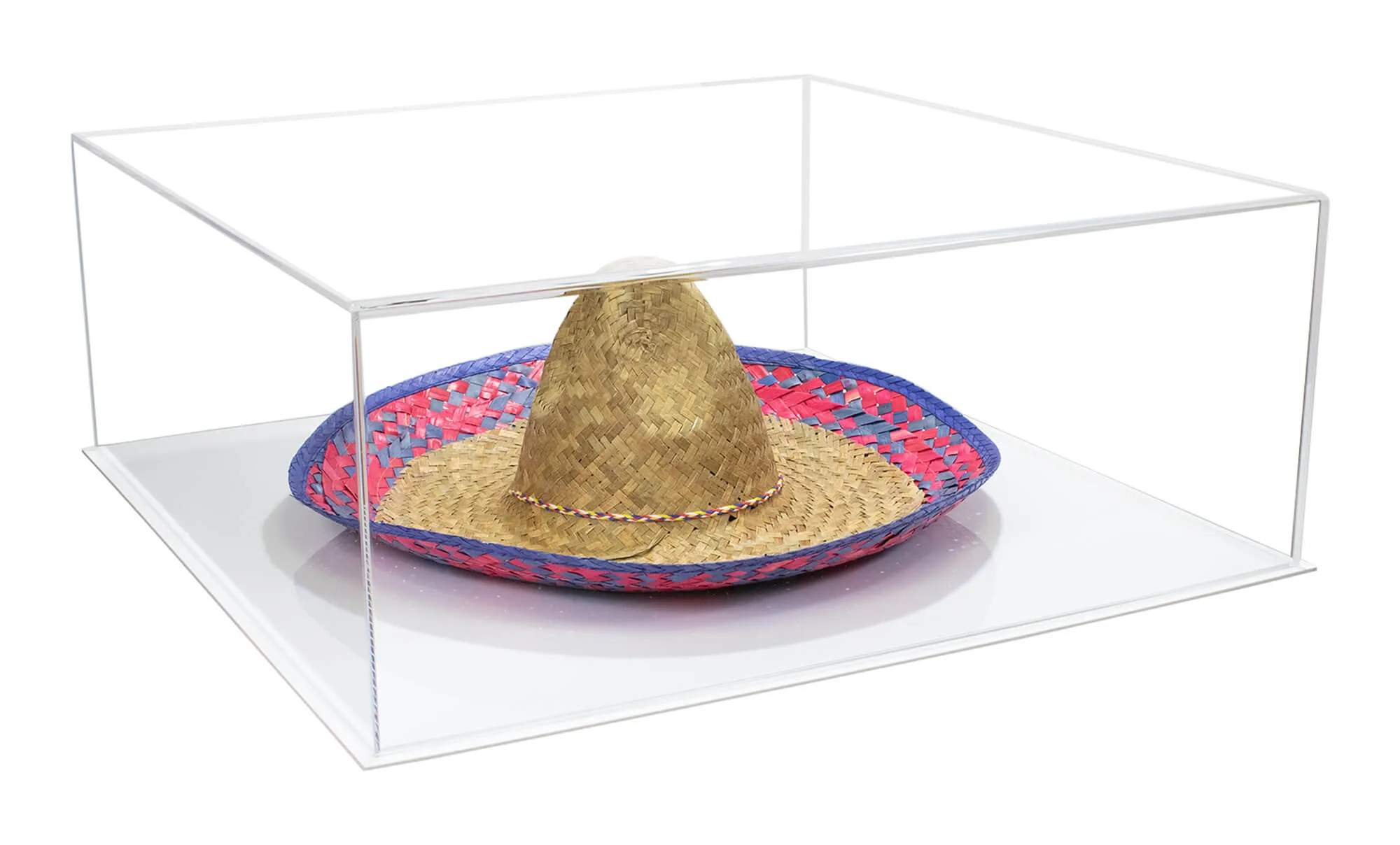 Clear Acrylic Sombrero or Large Hat Display Case - 23.675” L x 23.675” D x 9” H (A128)