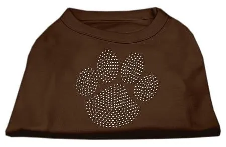 Clear Rhinestone Paw Shirts Brown XXL (18)