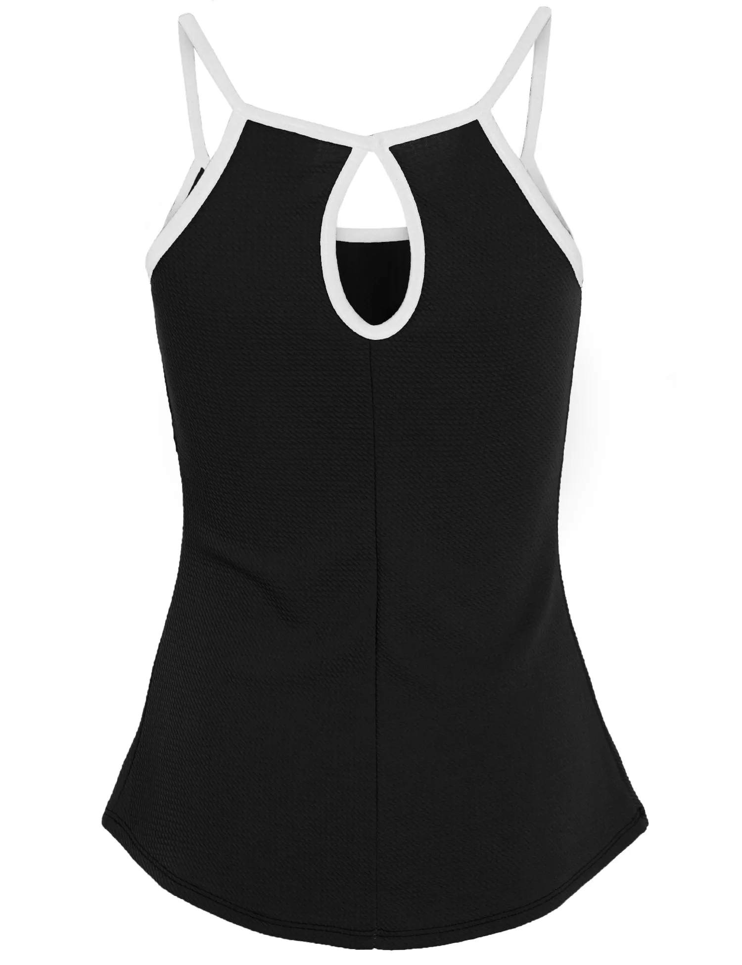 [Clearance] Womens Spaghetti Strap Textured Peplum Tank Tops