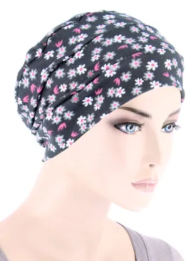 Cloche Cap Gray Daisy