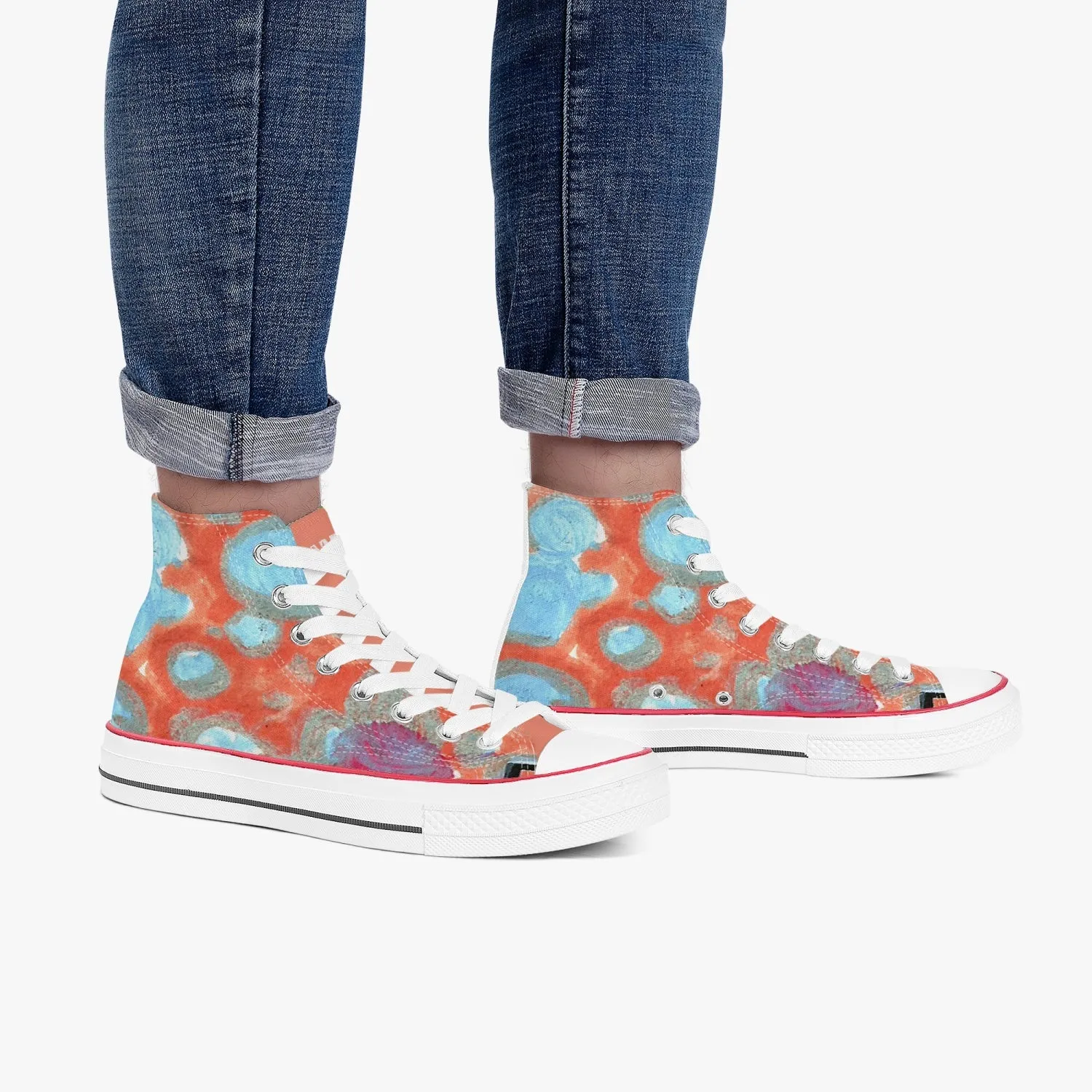 Clouded sky High Canvas Shoes