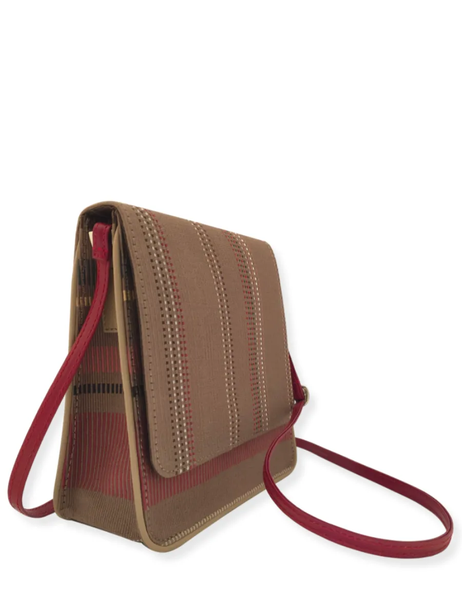 Cocktail Crossbody Tan Red 01