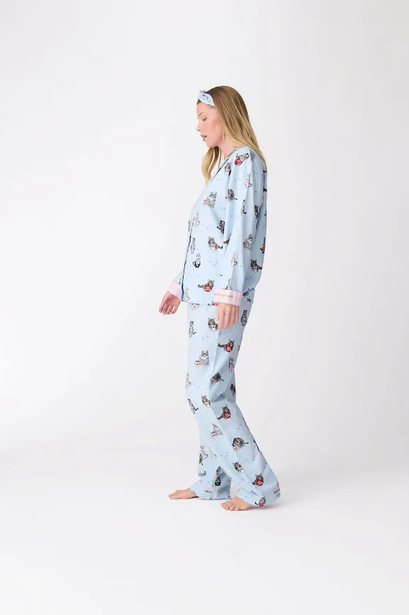 Coffee & Cat Naps Flannel PJ Set