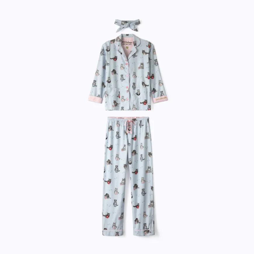 Coffee & Cat Naps Flannel PJ Set