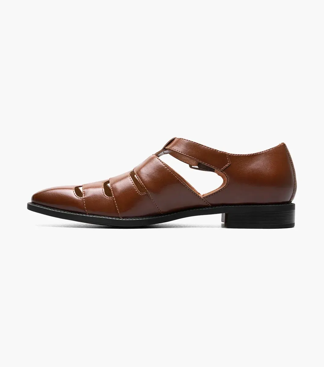 Cognac Men's Leather Sandals Calderon Closed Toe Style No:25599-221