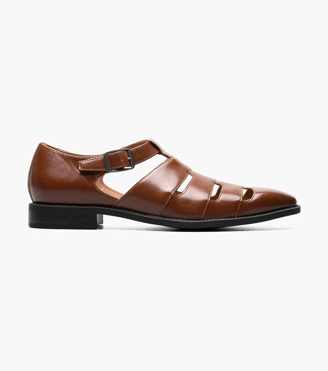 Cognac Men's Leather Sandals Calderon Closed Toe Style No:25599-221