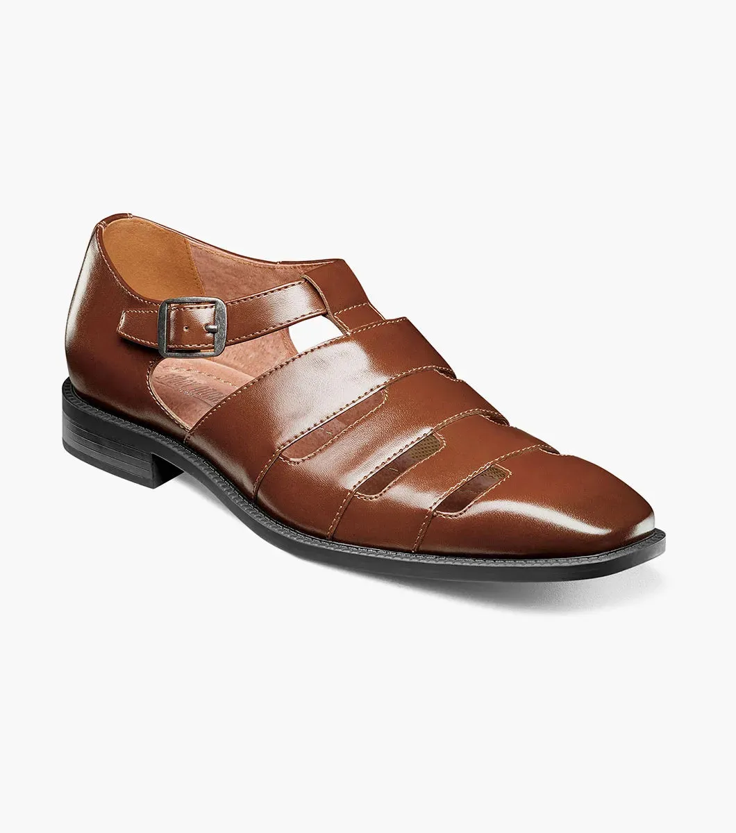 Cognac Men's Leather Sandals Calderon Closed Toe Style No:25599-221