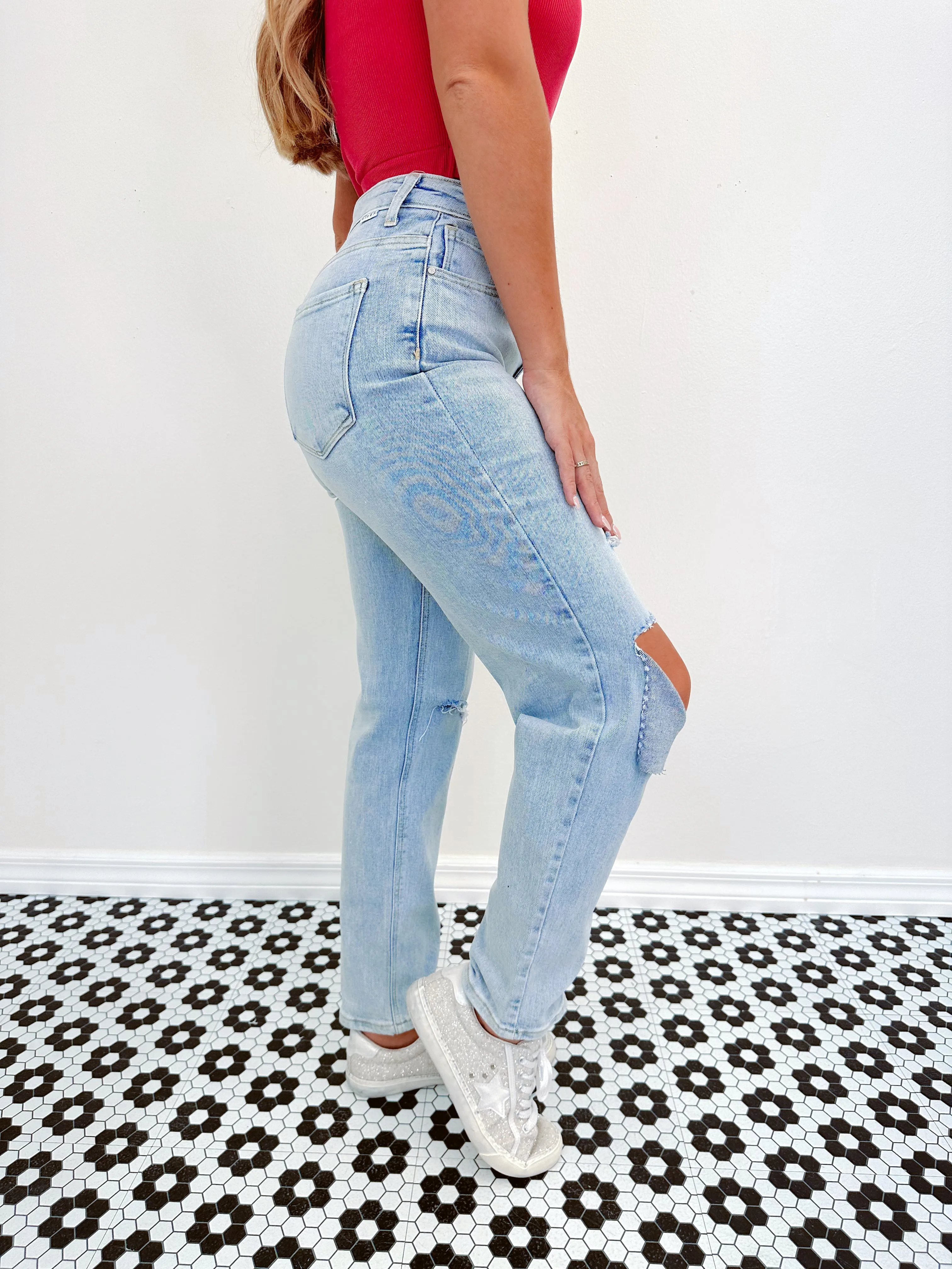 Cole Cropped Distressed Jeans