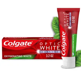 Colgate Optic White Advanced Hydrogen Peroxide Toothpaste, Oxygenating White, 3.2 oz