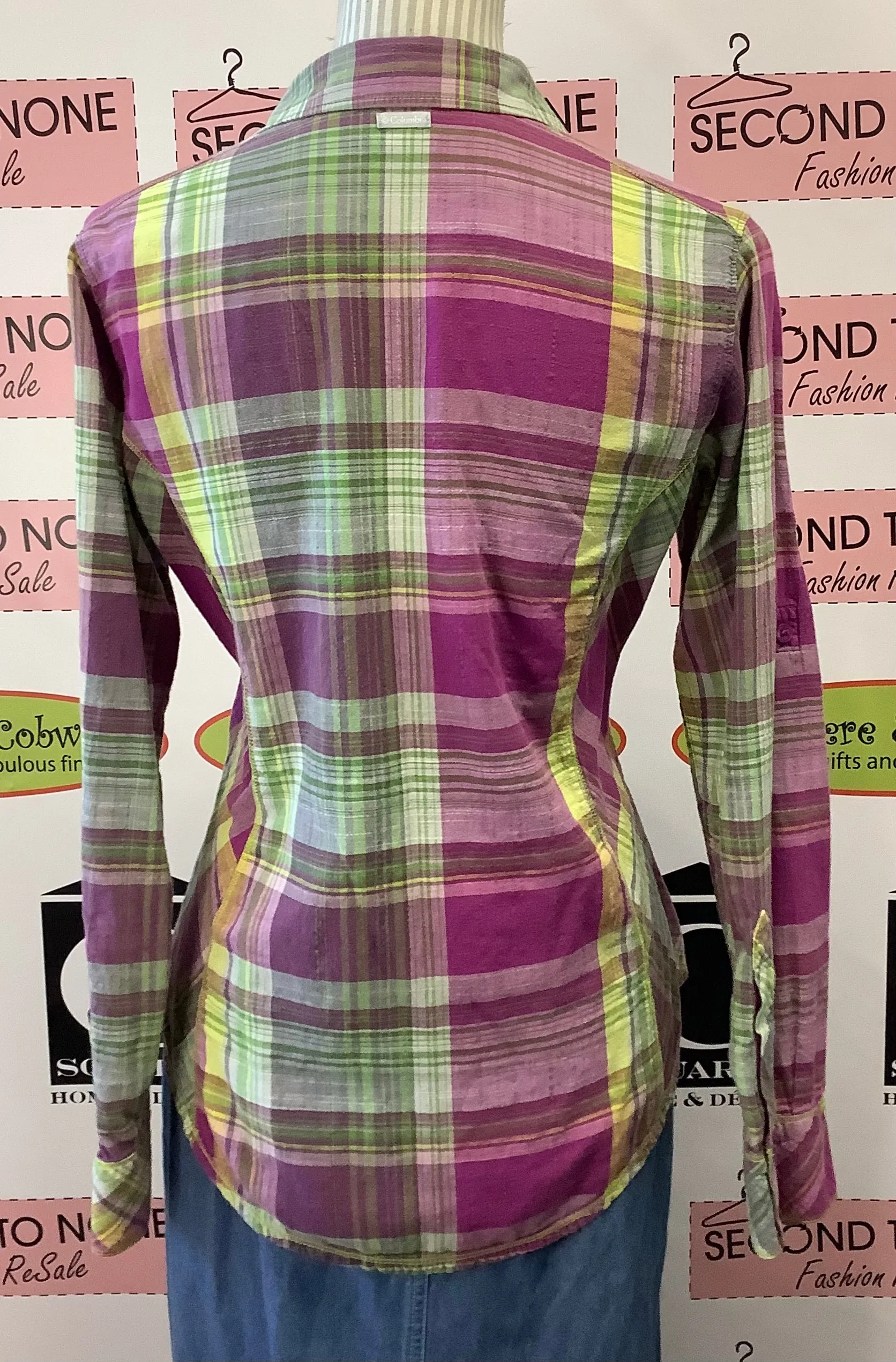 Columbia Pink Plaid Top (M)