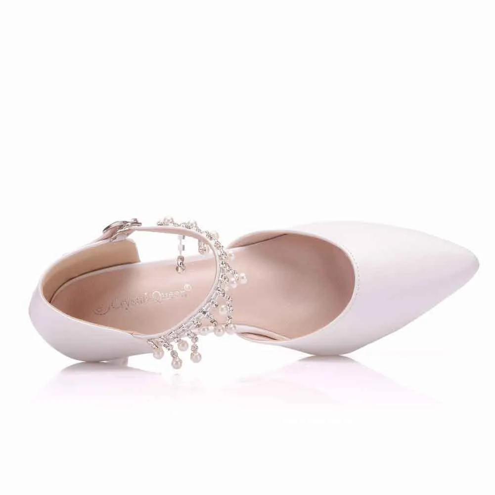 Comfortable wedding shoes for bride Mary Jane White Low Heels Shoes